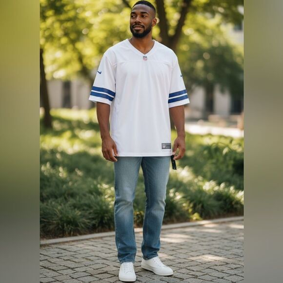 NFL Other - NWT NFL Pro Line Vintage Men’s Big & Tall BLANK White Blue Football Jersey - 4XL